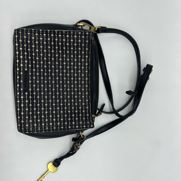 FOSSIL Campbell Crossbody Black Stripe Purse - Picture 4 of 9